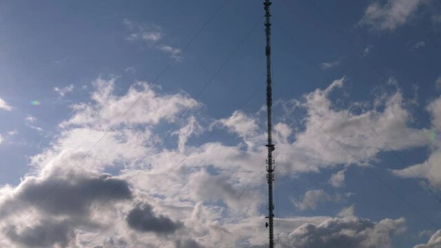 Radio antenna with clouds time lapse 