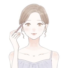 女性　メイク　アイブロウ　眉毛