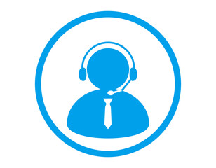 ヘッドセットを付けたテレフォンオペレーターのベクターイラスト