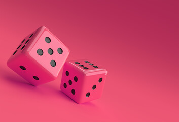 3D Render Falling Casino Dice Icon illustration Design.