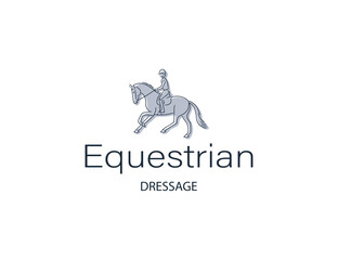 Design logo, equestrian sport training horseback ride. Vector isolated  Illustration
