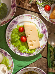 salad with cheese and vegetables