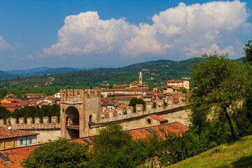 View of Soave's castle and village near Verona