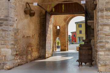 The gate of Soave's city near Verona