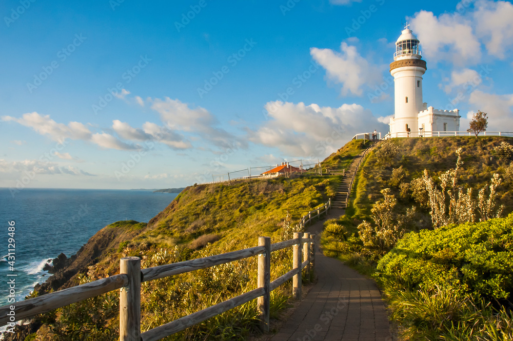 Wall mural morning view of byron bay lighthouse, the most eastern mainland of australia, new south wales, austr