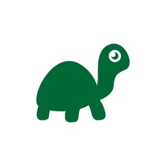 cute green turtle logo, tortoise animal icon illustration