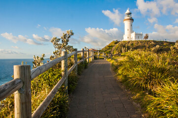 Morning view of Byron Bay Lighthouse, the most eastern mainland of Australia, New South Wales,...