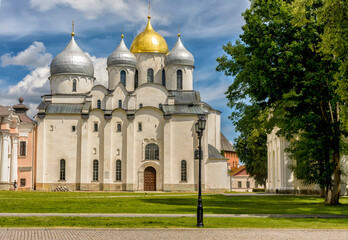Fototapeta na wymiar St. Sophia Cathedral in the Kremlin of Veliky Novgorod.