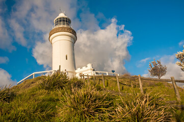 Morning view of Byron Bay Lighthouse, the most eastern mainland of Australia, New South Wales, Australia.