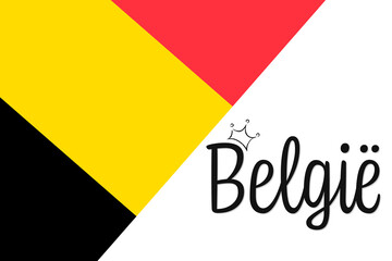 België, flag of Belgium, vector illustration