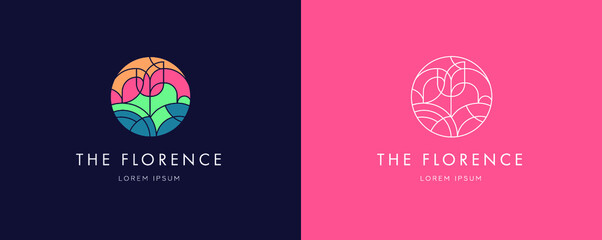 Elegant Mosaic Flower Logo