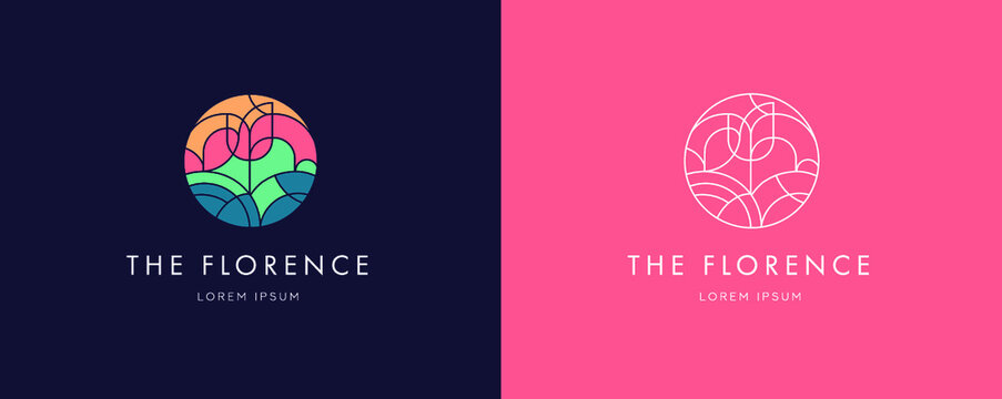 Elegant Mosaic Flower Logo