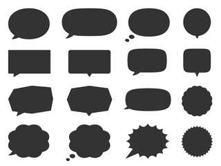 吹き出しイラスト、アイコンセット（シルエット）