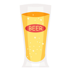 Cartoon vector illustration isolated object cool drink beer glass
