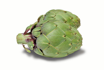 Obraz premium fresh artichokes on white background