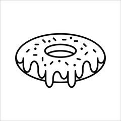 Donut icon. Vector concept illustration for design on white background. color editable