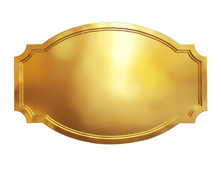 Empty golden plate isolated with clipping path. 3d illustration