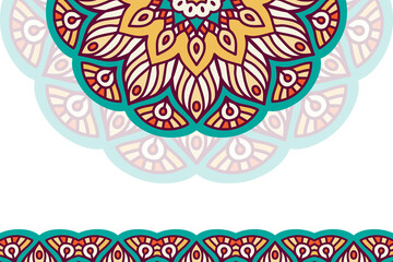 Colorful background with mandala template