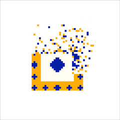 Pixel dispersed filled rectangle, illustration for graphic design
