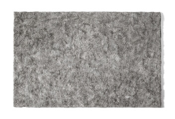 Gray fluffy carpet. Top view. 3d illustration
