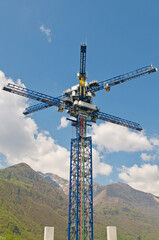 Energy Vault tower multi crane located in Switzerland