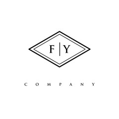 initial FY logo design vector