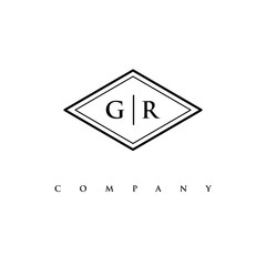 initial GR logo design vector