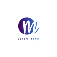 alphabet trendy logo template blue and purple gradient