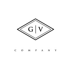 initial GV logo design vector