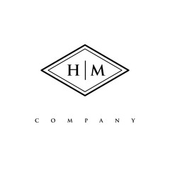 initial HM logo design vector