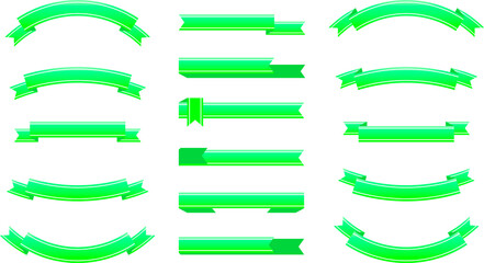 緑色のリボン型のタイトルフレームセット