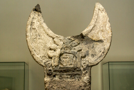 Parte de un juego de pelota Zapoteca. Museo de Xochicalco. Estado de Morelos.Mexico.
