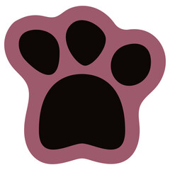 sign of a paw of a domestic dog in flat style. Pet shop icon. Vector illustration