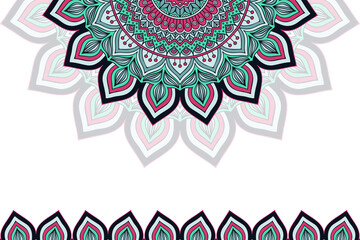 Colorful background with mandala template