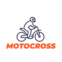 motocross line icon, rider on a motorcycle