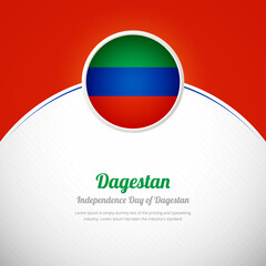 Dagestan happy independence day with abstract colorful country flag background