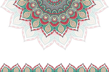 Colorful background with mandala template