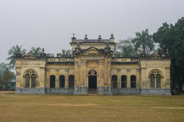 Fototapeta na wymiar Landscape view of landmark historical rajbari or royal palace in Natore, Rajshahi, Bangladesh