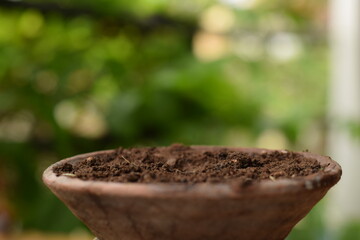 EMPTY MUD BOWL WITH SOIL FOR PLANTATION 