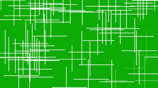 Digital grid lines motion graphics with green screen background