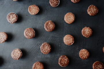 brownie cookies in dark background