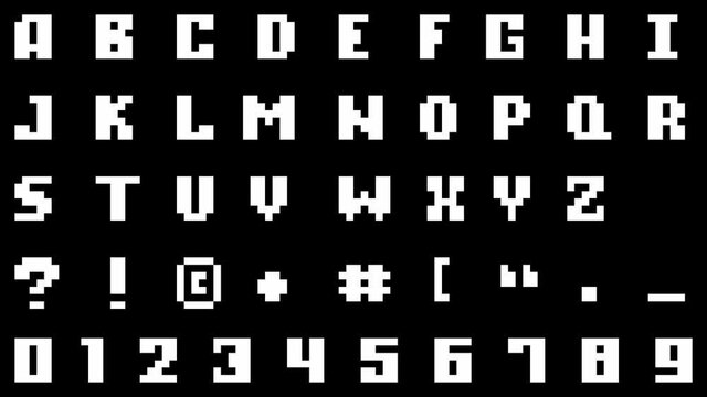 pixel font with glitch effect