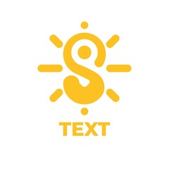 Logo elements: Letter 's' and a light bulb. Vector.