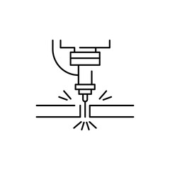 Metal cutting olor line icon. Pictogram for web page, mobile app, promo.