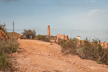 Ruins of the abandoned Mines of Mazarrón. Murcia region. Spain