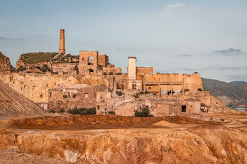 Ruins of the abandoned Mines of Mazarrón. Murcia region. Spain