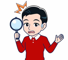 赤い服を着た若い男性