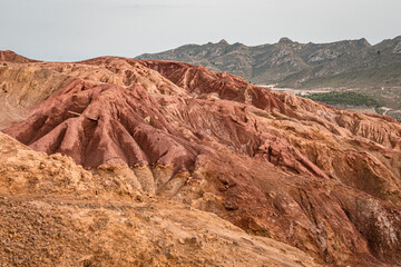 Fototapeta na wymiar Landscape of the Abandoned Mines of Mazarrón. Murcia region. Spain