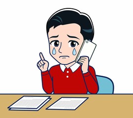 赤い服を着た若い男性