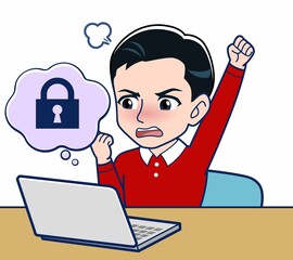 赤い服を着た若い男性